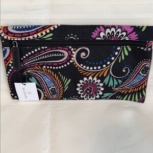 Vera Bradley Lighten Up Pencil Pouch / Cosmetic Brush Bag in Bandana Swirl NWT